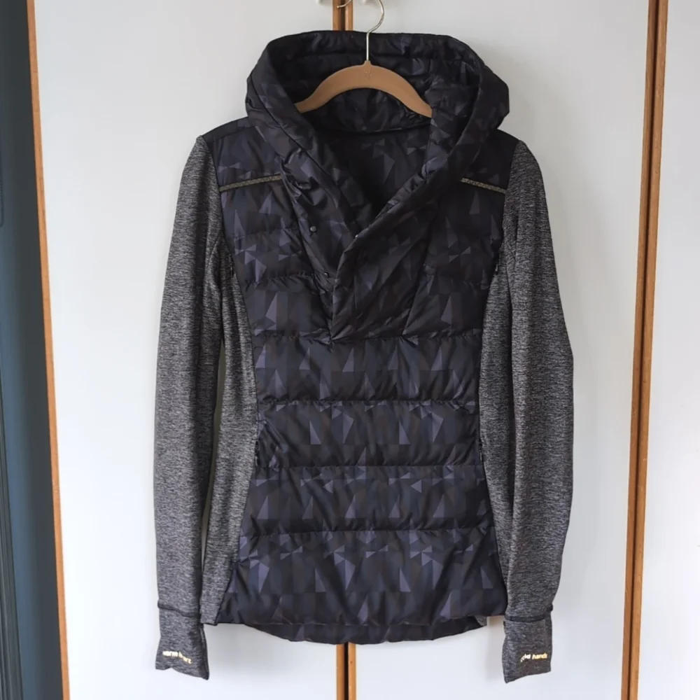 Lululemon Fluff Off Pullover Down Puffer Hoodie 6 Stained Glass